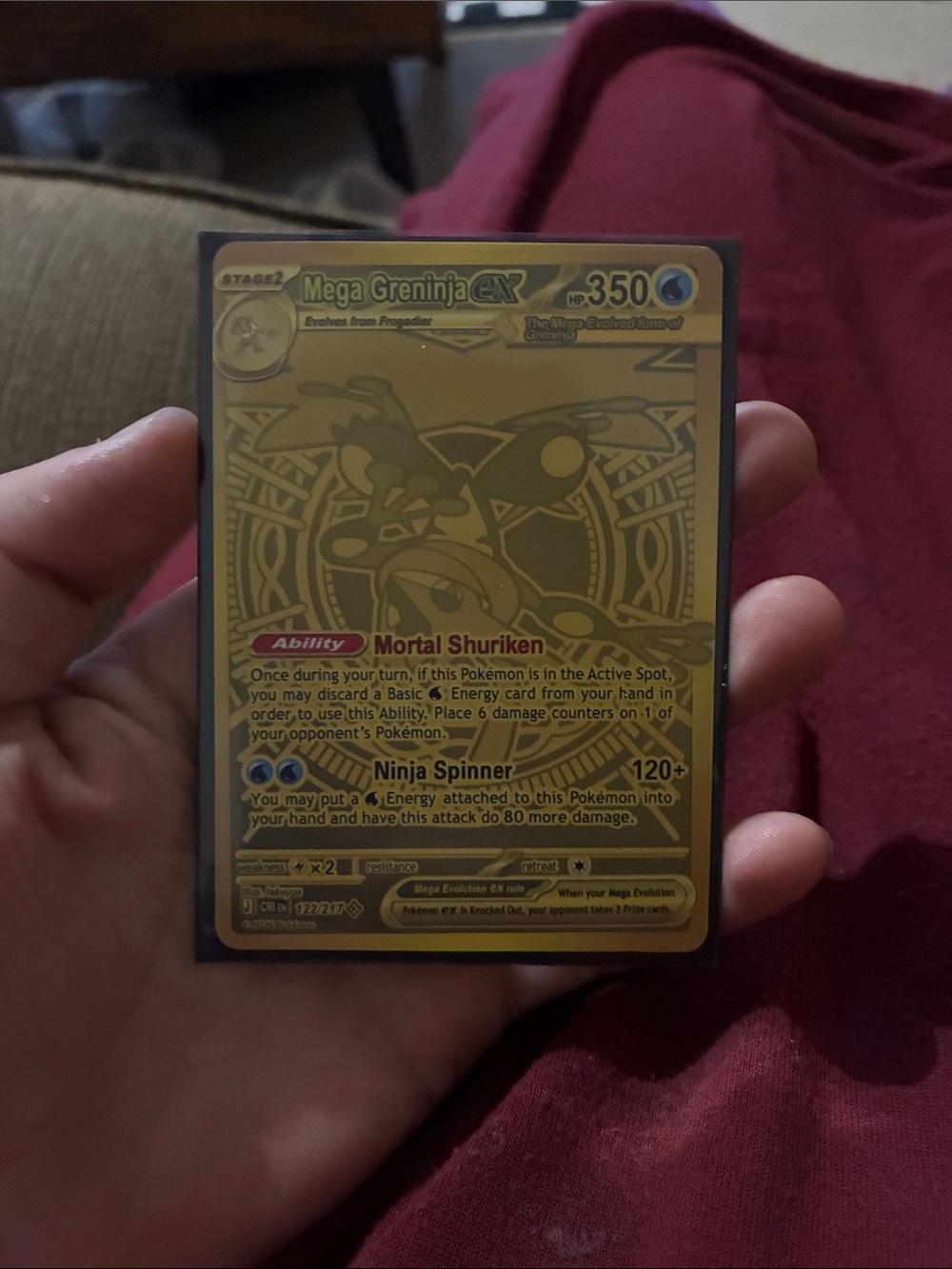 Mega Greninja EX Gold Holo Trading Card